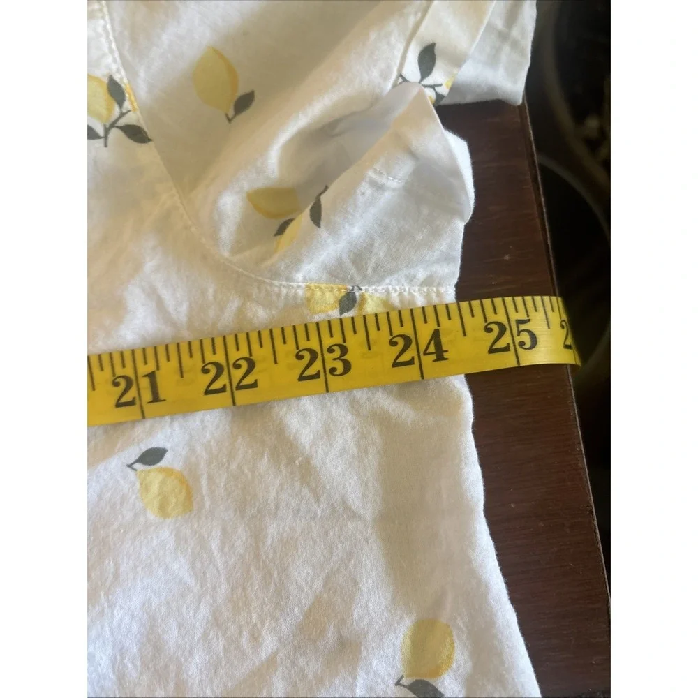 St Johns Bay Short Sleeve Collared Button Up White With Lemons Size XL - Picture 5 of 5